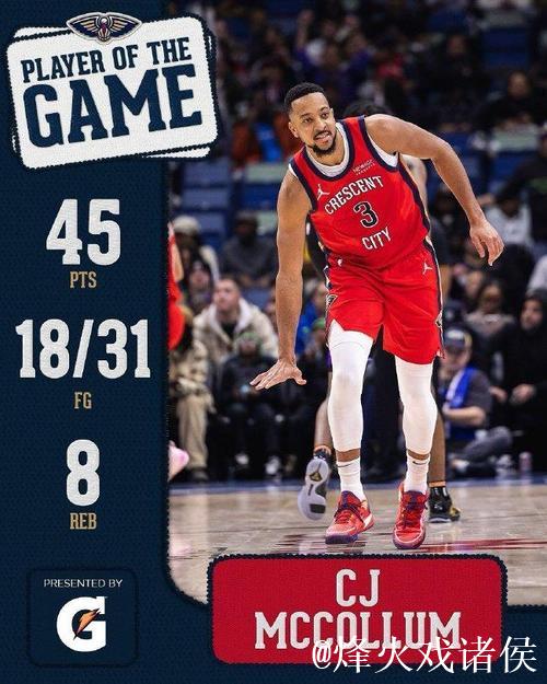 CJ狂砍45分鹈鹕力克爵士迎4连胜 快船不敌公牛4连胜终结